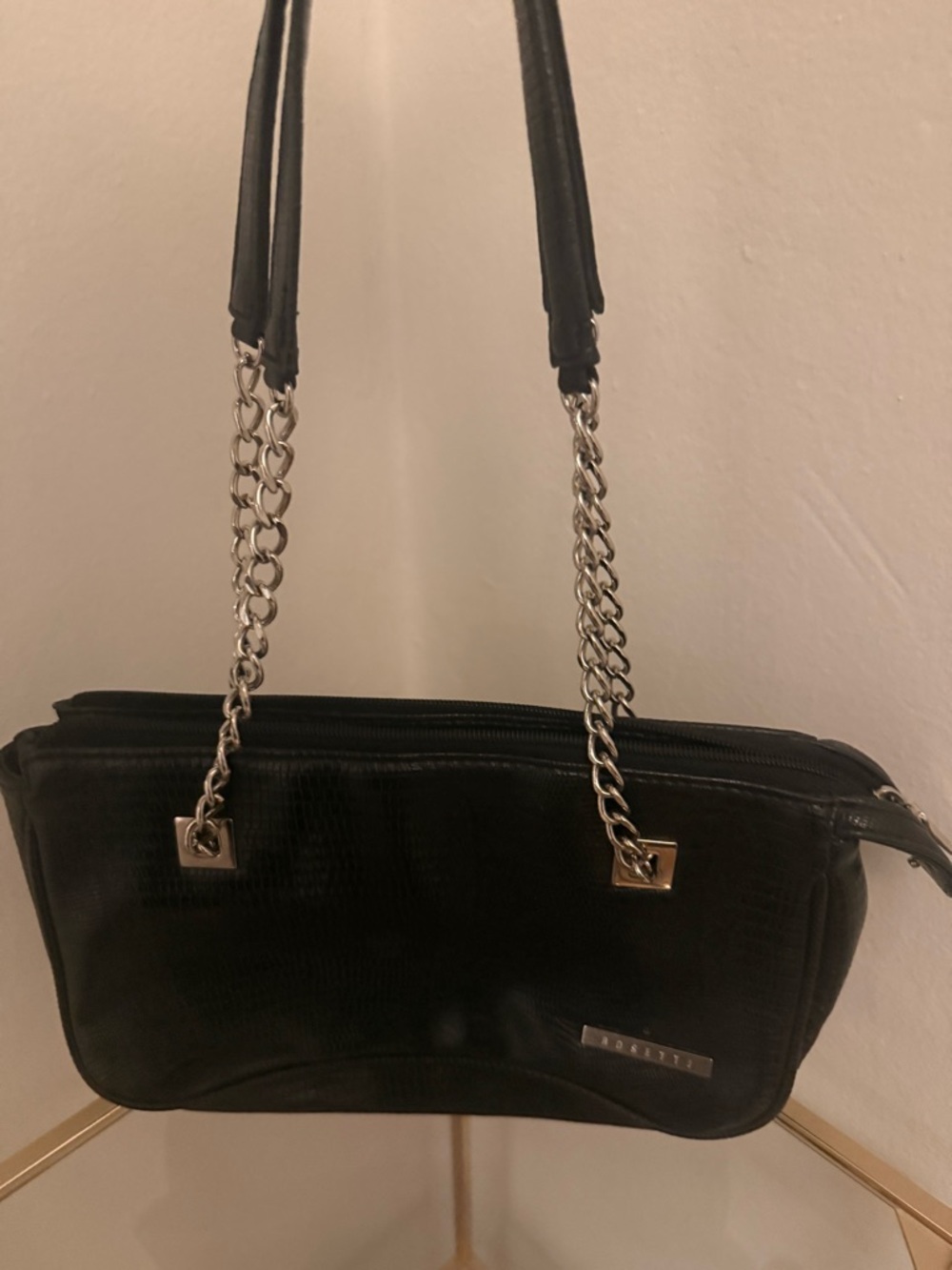 Rosetti Black Shoulder Bag with Chain Straps